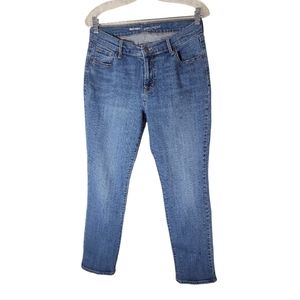 Old Navy curvy profile mid rise jeans women's 10 short blue denim straight leg